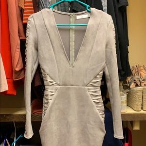 Light Gray suede dress